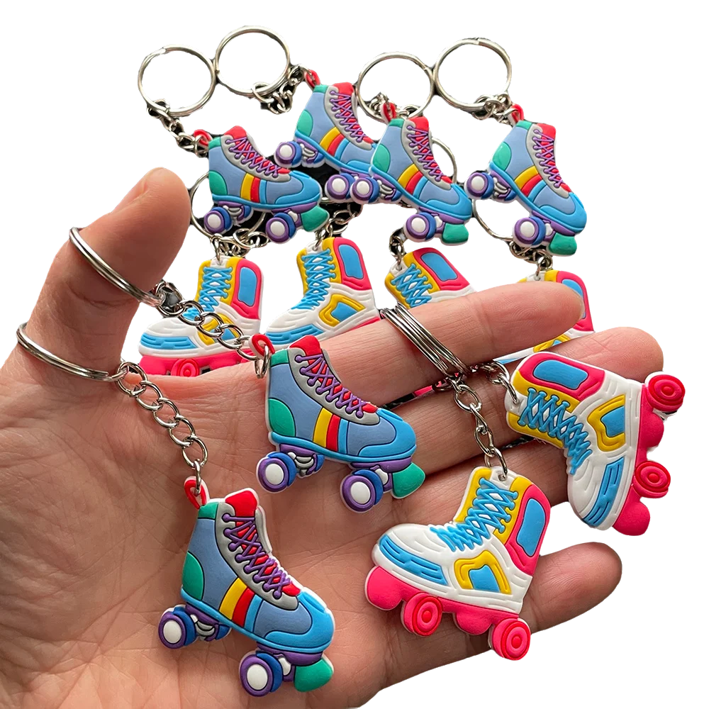 12 Pcs 80's 90s Theme Roller Skating Keychains Roller Skating Birthday Party Supplies Throwback Hip Hop Decorations Favors