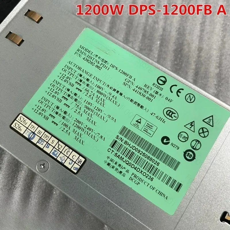 for DL580G5 Server Power Supply DPS-1200FB A 438202-002 1200W Power Supply 90% New