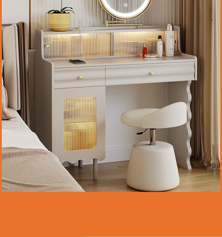 

Minimalist dresser storage cabinet integrated bedroom cream wind makeup table 2024 new model