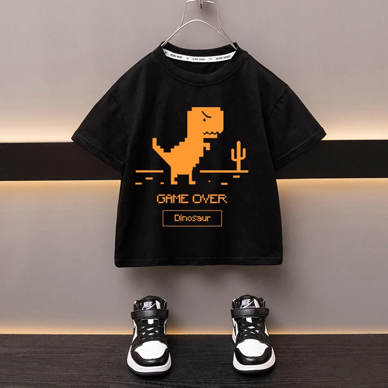 

Boys And Girls T-shirt Summer Wear Baby Sports Tees Toddler Cartoon Simple T Thin Pure Cotton Soft Crew Neck Pullovers 2-12 Age