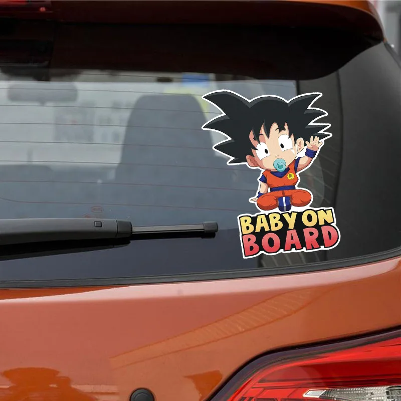 Super Cute Anime Dragon Ball Baby on Board Sticker Waterproof Sunscreen PVC Decal for Bumper Cars Window Sticker