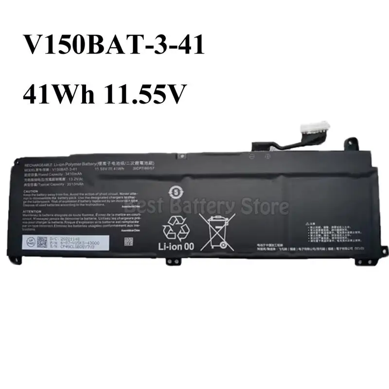 New! Laptop Battery For CLEVO V150BAT-3-41 11.55V 3465mAh 41Wh V150BAT-4-53 15.4V 3510mAh 53.35Wh V150PNH V150PNJ V150PNK