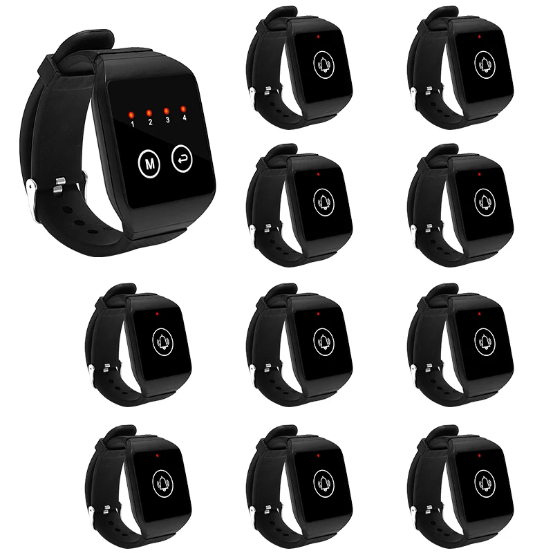 Wireless Watch Pager System Restaurant Service Calling System Waterproof Breakproof Waiter Watch for Restaurant Bar Coffee shop