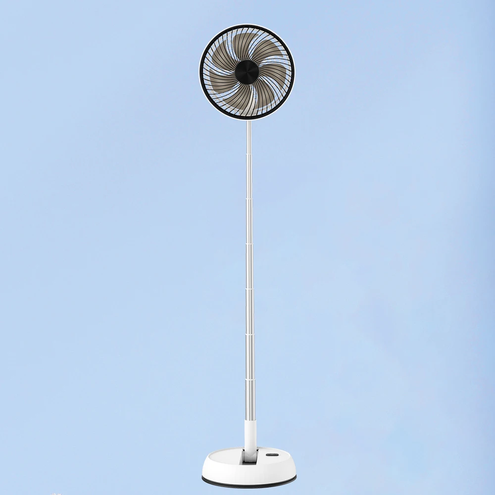 Home office telescopic fan aluminum alloy folding fan left and right rotating silent vertical desktop timed three speed fan