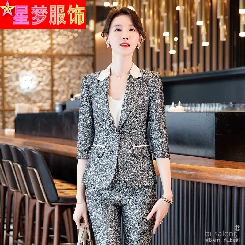 

2023 Summer Half Sleeve Ol Business Wear Women's Suits Suit Pants Business Formal Wear Graceful Fashionable Set Overalls