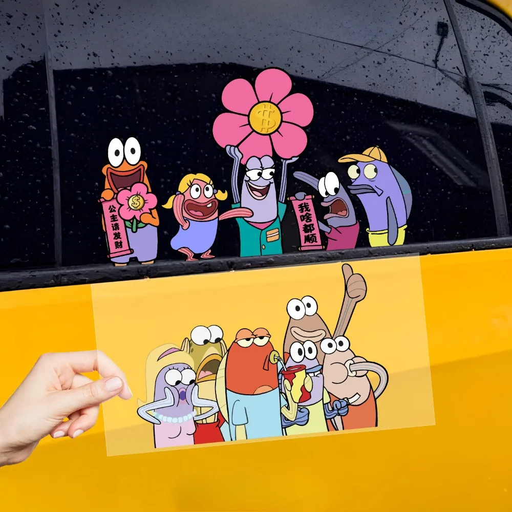 Bikini Bottom Residents Waterproof Car Sticker Window Decal Scratch Cover Auto Decoration Gift