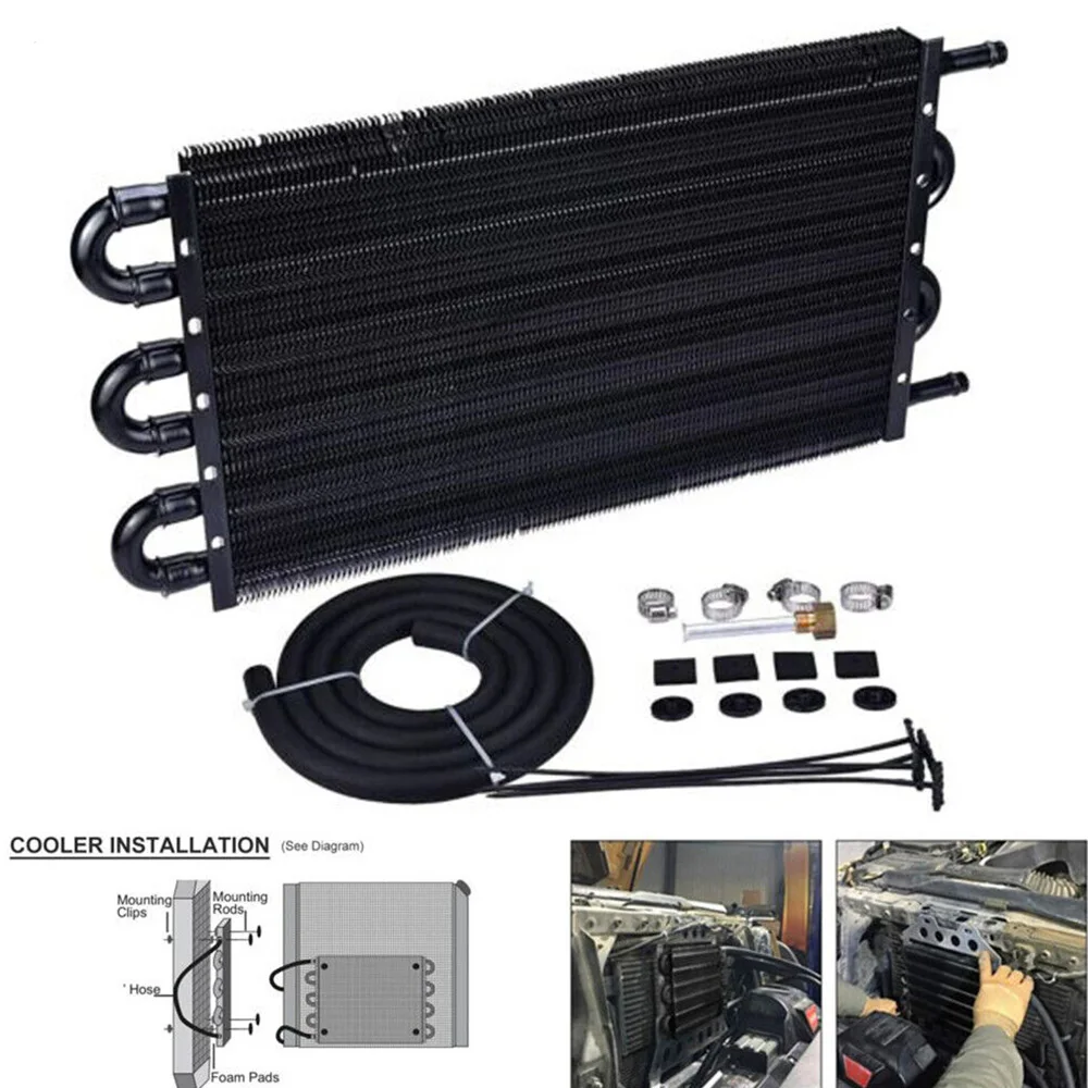 

4 Row 6 Row 8 Row Universal Aluminum Remote Transmission Oil Cooler Auto-Manual Radiator Converter Kit TOC-1001