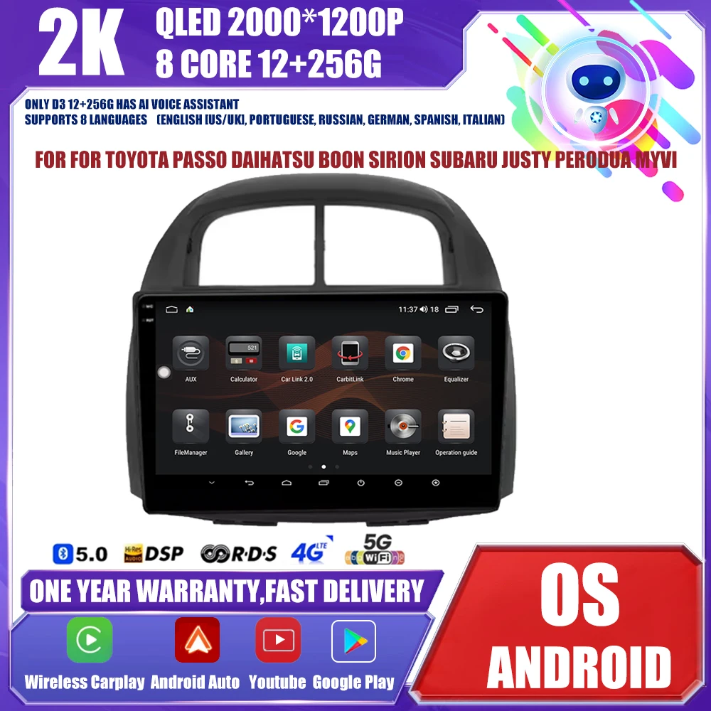 

Android OS Car Radio For Toyota Passo Daihatsu Boon Sirion Subaru Justy Perodua Myvi 2005- 2011 Video Player GPS WIFI Autoradio