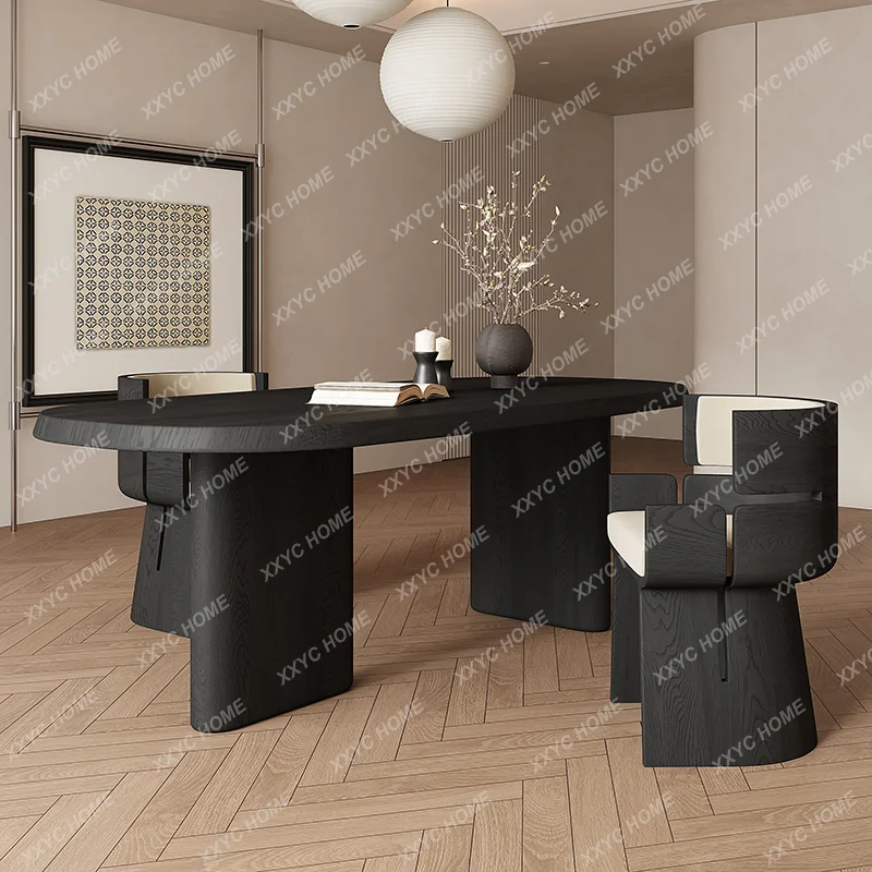 AA medieval style solid wood  modern minimalist desk family rectangular workbench