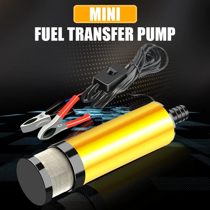 Bomba de Óleo Elétrica Submersível com Carcaça de Liga de Alumínio 12V 38/51MM 12L/min para Transferência de Óleo Diesel, Água e Combustível