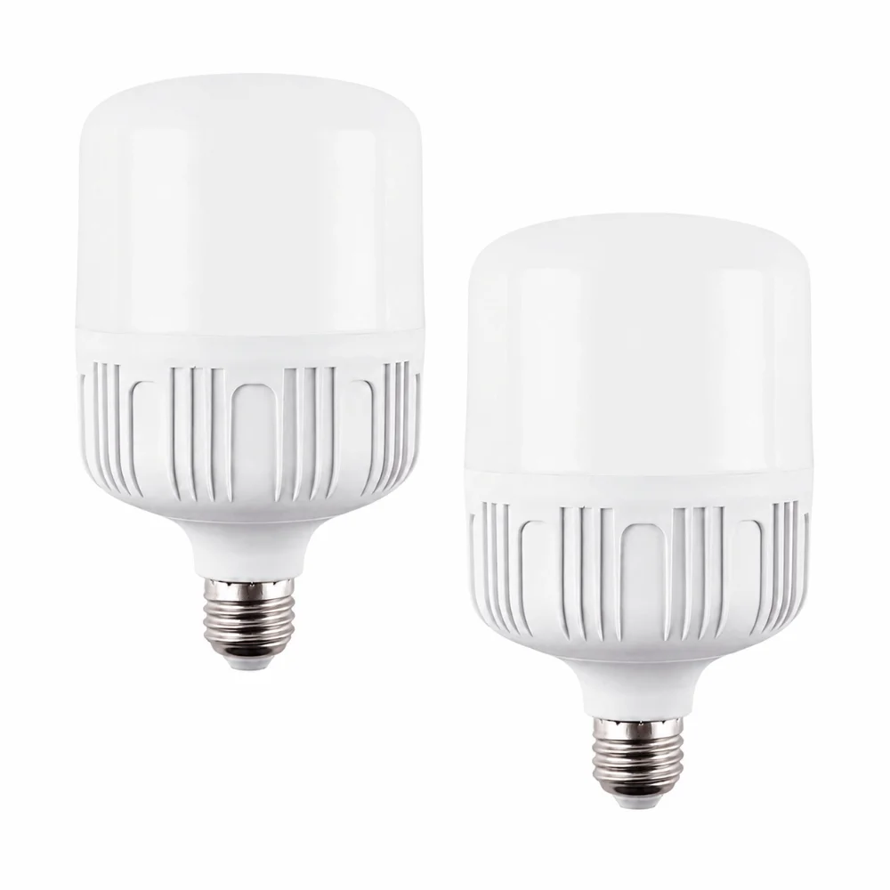 2 Pack High Watt E27 LED Light Bulb 165-265V White Light LED Bulb 180° Beam Angle Lamp Bulb Warehouse