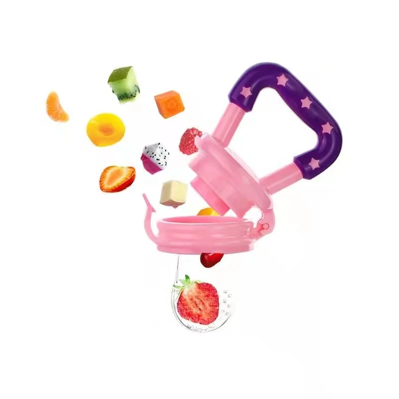 Baby Fruit Bite Baby Teether Bag Food Grade Silicone Gel Squeeze Net  Eat Fruit Food Feeder Gum Auxiliary Food Device BPA free