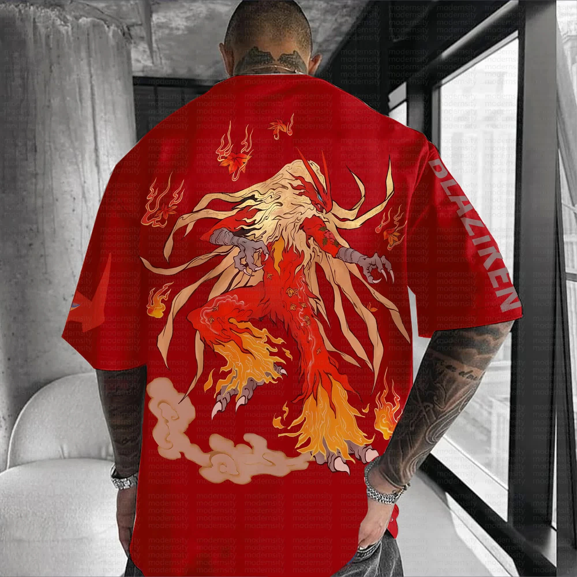 2026-verao-novo-pokemon-algodao-t-camisa-blaziken-volta-impressao-efeitos-de-chama-vermelha-design-solto-ajuste-das-mulheres-dos-homens-moda-casual