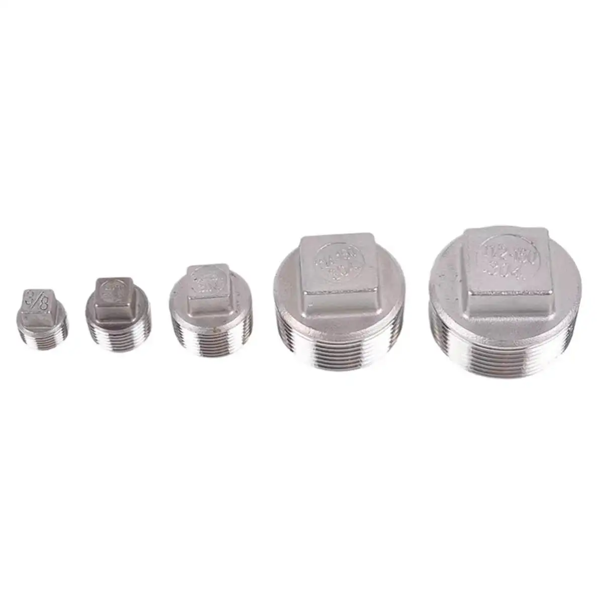 1/8" 1/4" 3/8" 1/2" 3/4" 1" 1-1/4" 1-1/2" 2" BSPT Male 304 Stainless Steel Square Countersunk End Plug Pipe Fitting 25 Bar