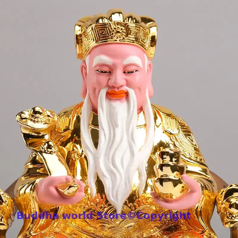 2025 HOME Company Worship High grade GOLD COPPER TU DI GONG Fude ZENGSEN God of wealth buddha Altar bring wealth MONEY good luck