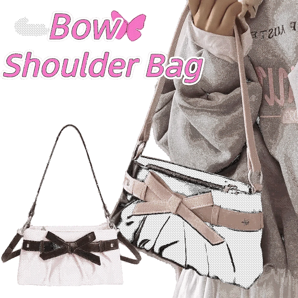 

All-match French French Stick Handbag Sweet Bowknot Underarm Bag Y2K Korean Style Bow Shoulder Bag Daily