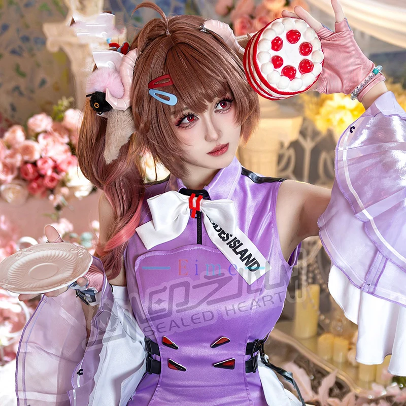 Game Arknights Ardelia Cosplay Costume Women Cute Maid Dress Halloween Carnival Uniforms Party Suits Custom Made view 2