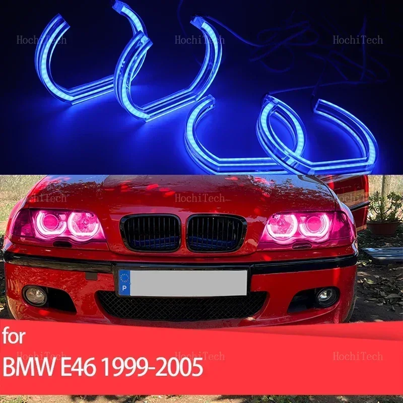 RGB App Control LED Angel Eyes Ring Lamp DTM Running Light DRL for BMW E46 325i 325xi 330i 330xi with HID Headlights 1999-2005