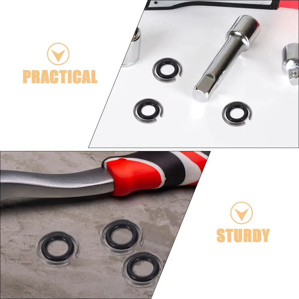 

6Sets Impact Wrench Retainer Ring Set Rubber Iron Replacement O-Rings Clamps Drive Socket Retainers Tool Parts