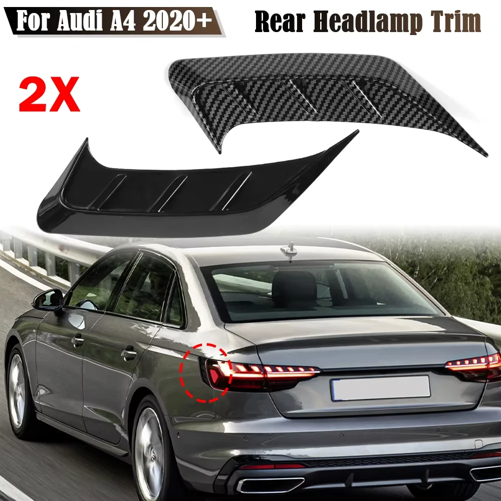 Car Rear Light Eyelid Covers Stickers RS4 Style Glossy Black Carbon Look For Audi A4L B9 2020+ Car Styling