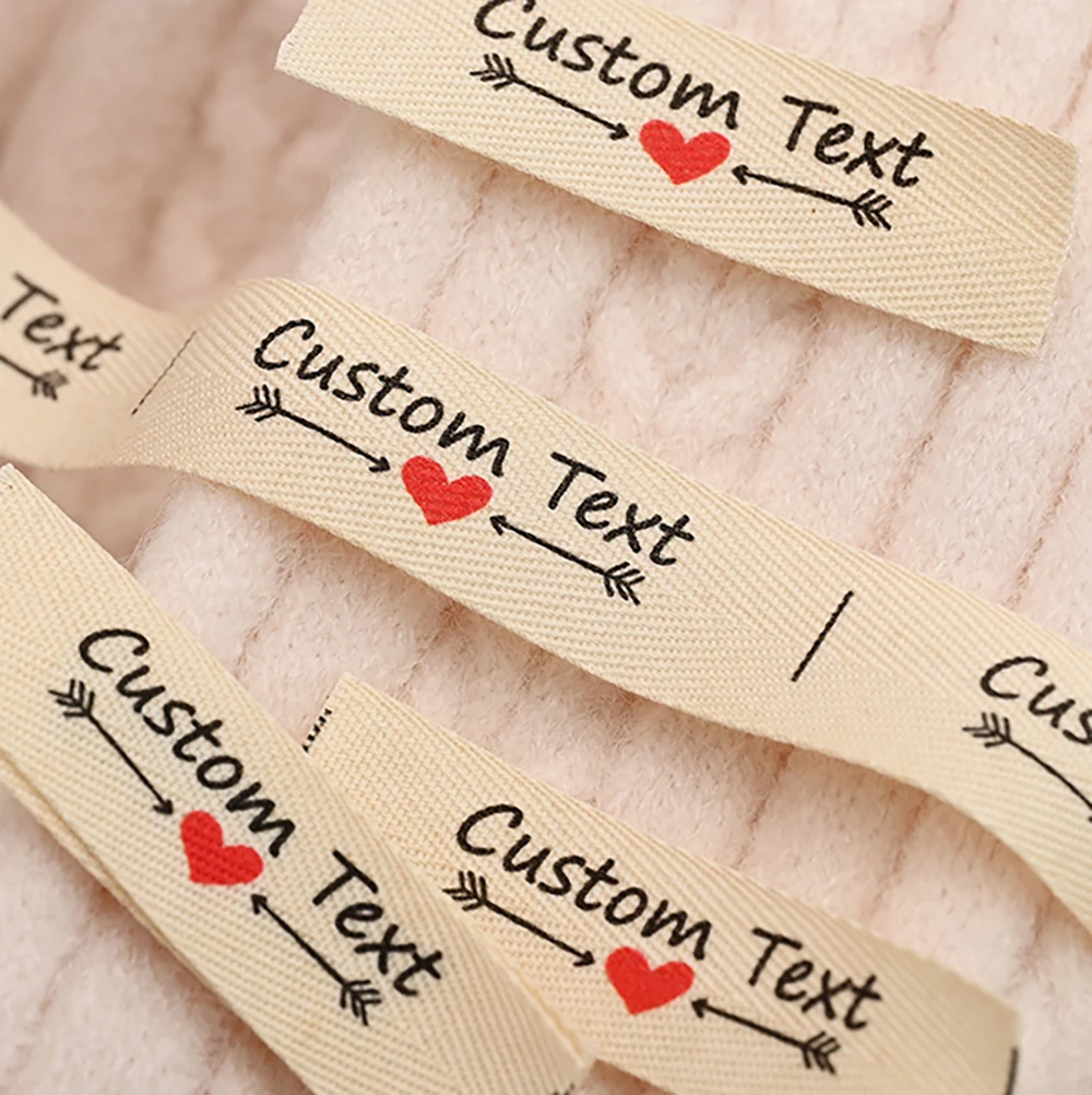 Custom Cotton Twill Label 0.59"x2.36" for Knit Headband Ear Warmer – Soft Washable Printed Tag for Winter Accessories 2