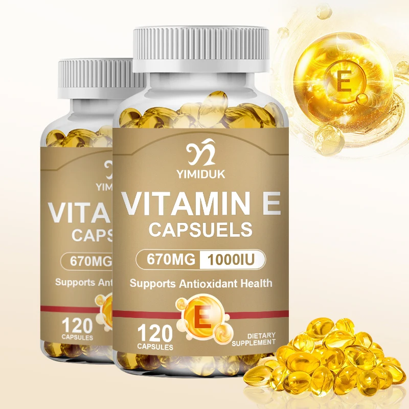 Nature Vitamin E Cápsulas, 1000 IU Softgels, Suporta a função imunológica, Suplemento dietético