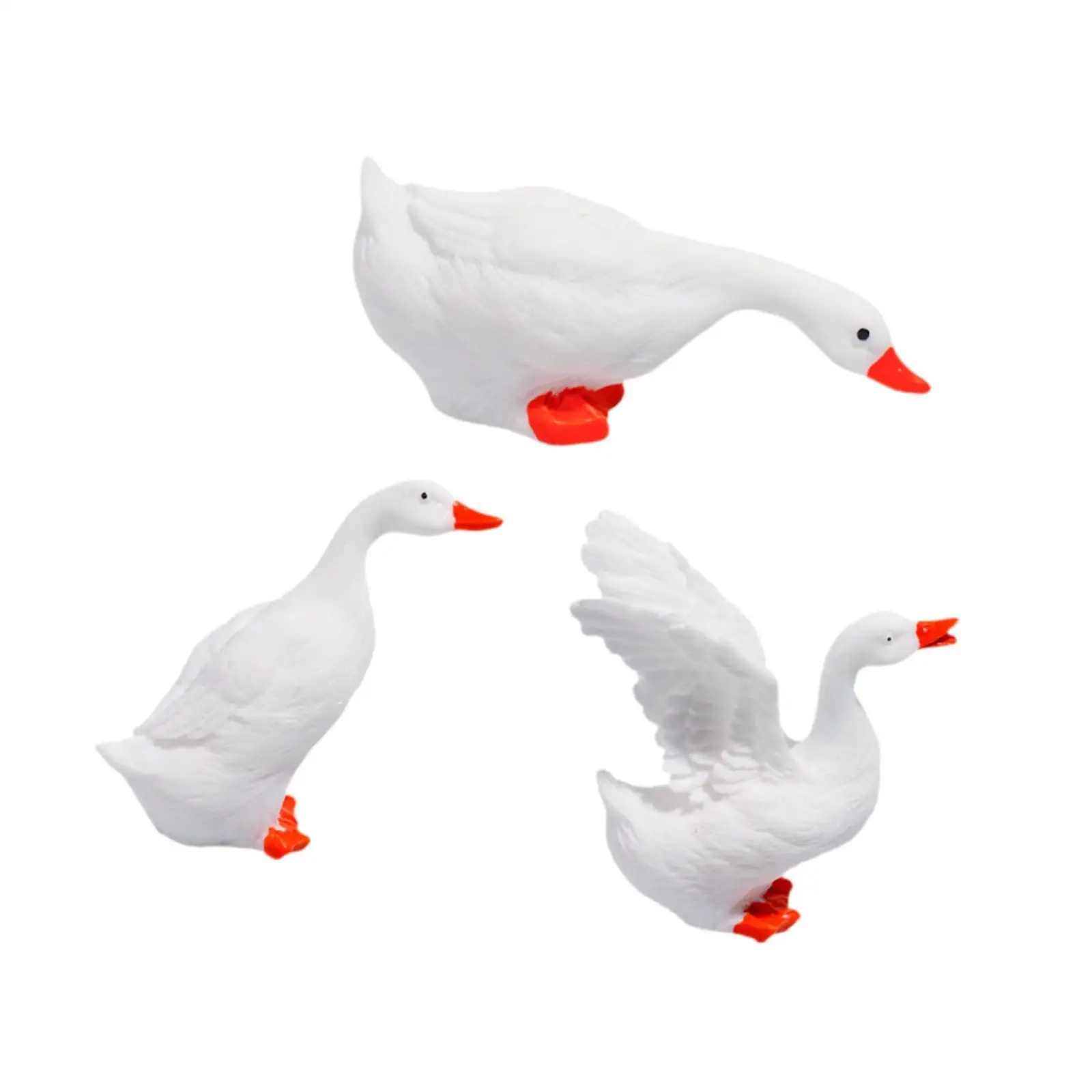 3 Pieces Garden Duck Statue Yard Art Sculpture Pool Ornament Collectibles Outdoor Decoration for Farmhouse Indoor and Outdoor