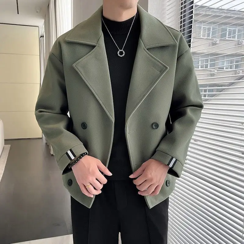 الرجال كسول Sle الكورية Faion تنوعا فضفاض منقوشة الصوفية Jaet أعلى ربيع الخريف نظام الملح ملابس خارجية ألياف البوليستر #5