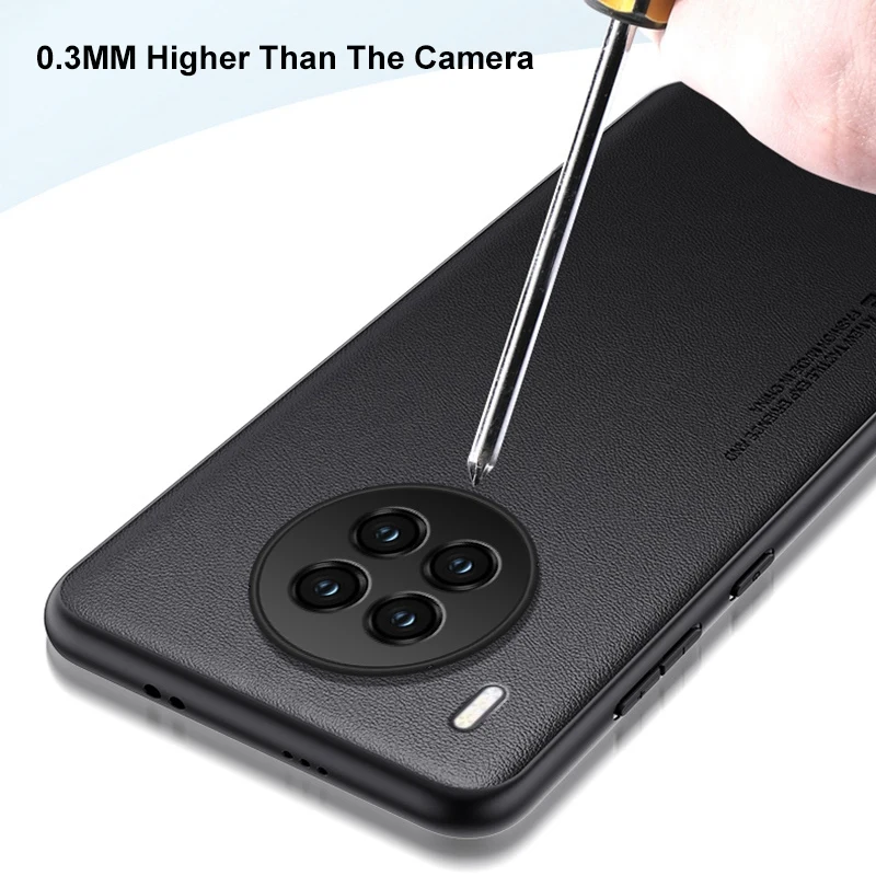 Luxury PU Leather Case For Honor 50 Lite Back Cover Matte Silicone Full Camera Protection Phone Case For Huawei Nova 8i Coque