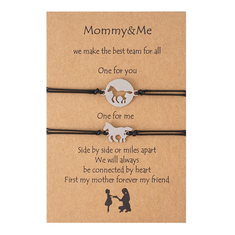 Mother Daughter & Horse for Wish Bracelets Birthday Christmas Present