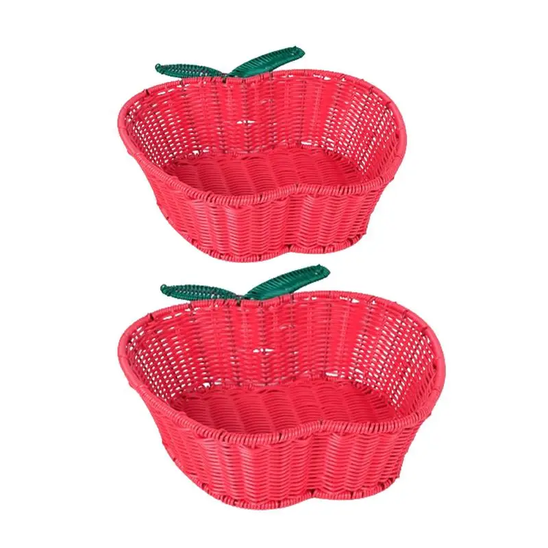 

New Handwoven Storage Basket Fruits Storage Tray Wicker Basket Bread Breakfast Tea Picnic Woven Basket Kitchen Storage Basket