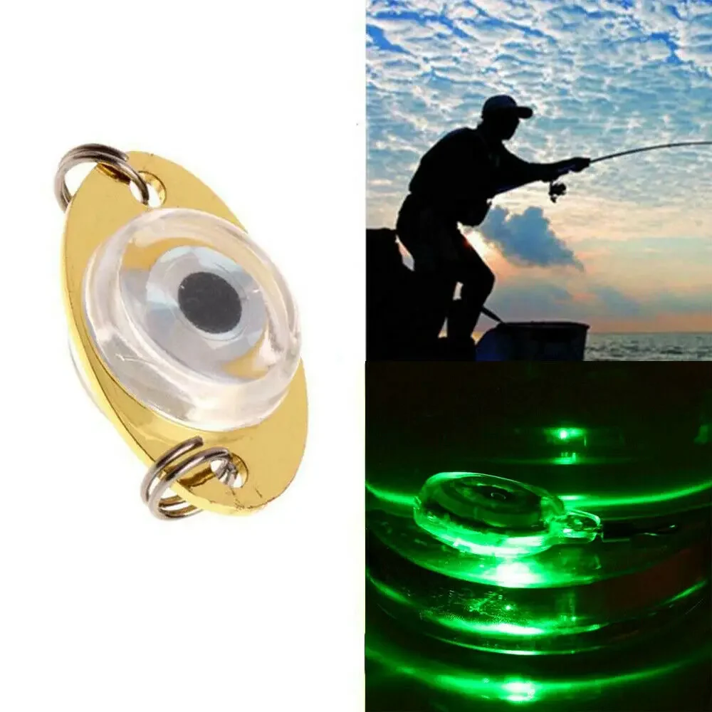 10X Mini LED Deep Drop Fishing Attraction Lure Underwater Eye Shape Fishing Squid Bait Fish Lure Light Flashing Lamp Pesca Lure