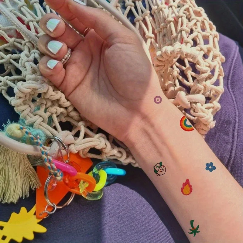 4 أوراق ملصق وشم مؤقت مقاوم للماء وفن طفل يدوم طويلاً