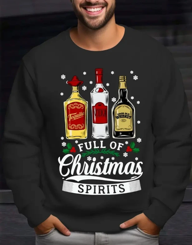 

Men's autumn fashion and comfort, multi-pattern pullover, crew neck sweatshirt, 2025 new top