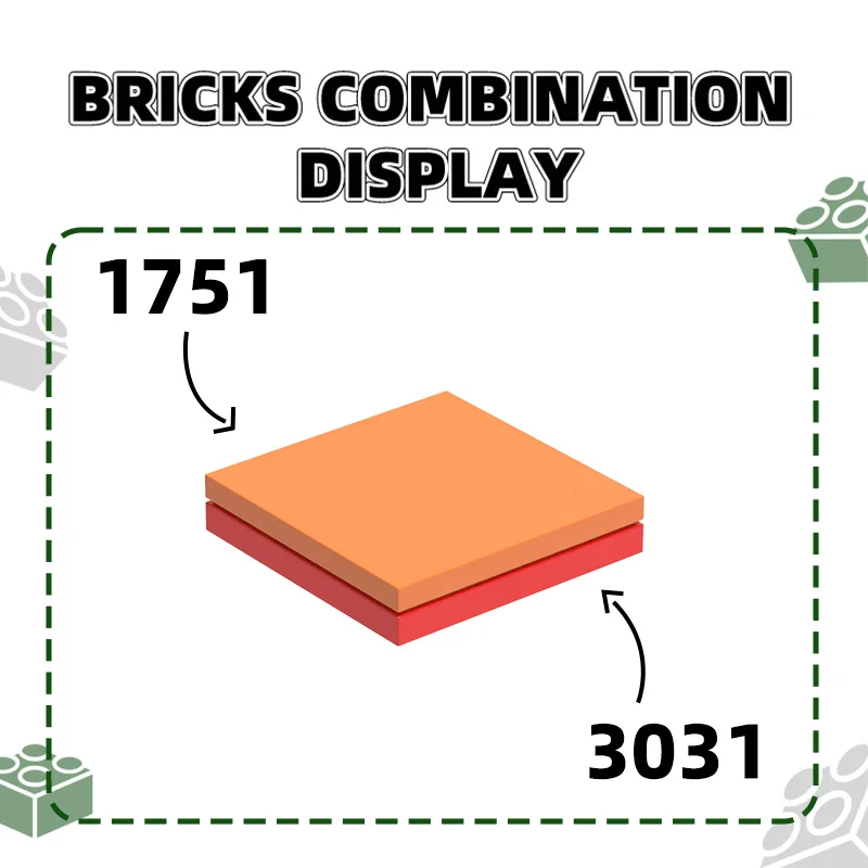 WANGE 3031 100g/41PCS 4x4 Building Block Moc Accessories Creativity with Brick DIY Children's Toy Assembly Gift Giving Storage