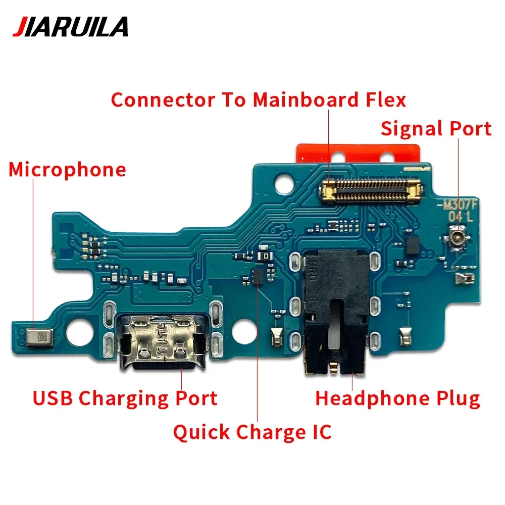 Conector de base para Samsung M53 5G M23 M33 M21S M51 M32 M31S, puerto de carga, Cable flexible, placa de micrófono, 10 Uds.