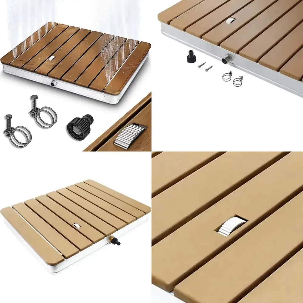 Cyen CE Certificate Hot Selling Rectangular Style Outdoor Shower Mobile Floor Shower for Garden Weekend Family Time