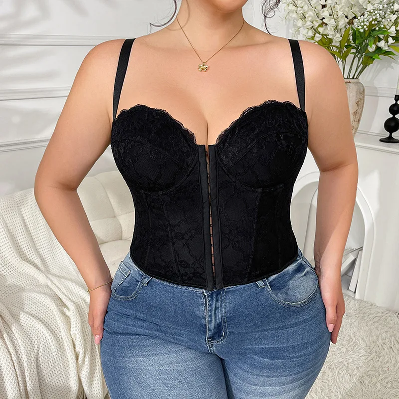 

Сексуальное трикотажное белье больших размеров с кружевными бретелями и универсальным дизайном на клипсах для женщин