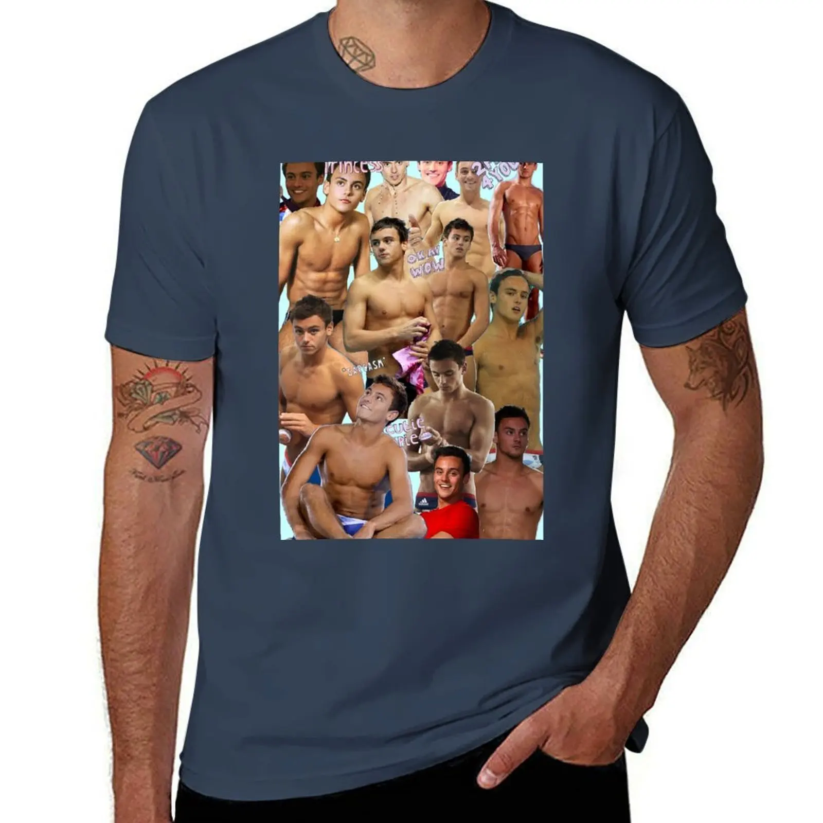 

Tom Daley Collage T-Shirt anime tshirt t shirts cotton 100% T-Shirt