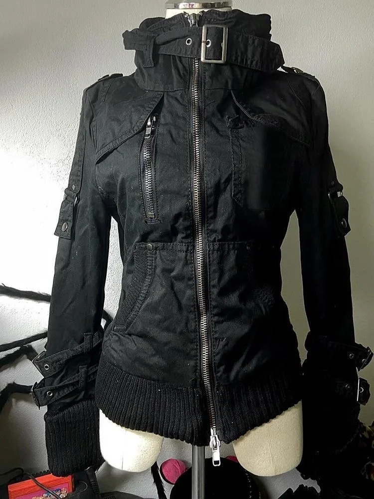 Gothic American Vintage Hooded Coats Women Sweatshirts Harajuku