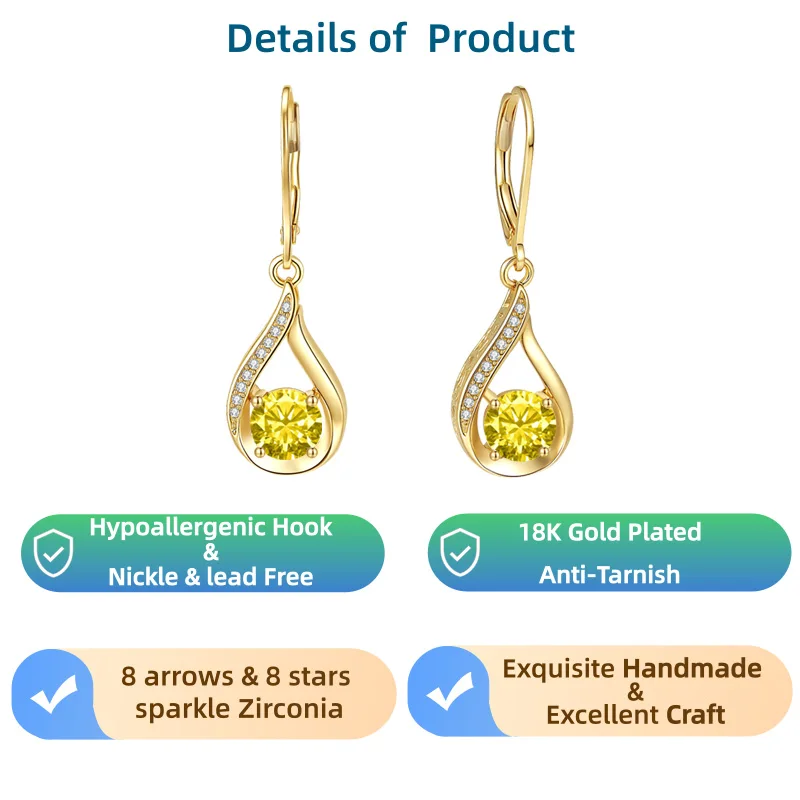 

Дизайнерский товар LAMVOICE высокого качества, подарок на День святого Валентина для высококачественных ювелирных изделий, 2-каратные гипоаллергенные серьги с цирконием