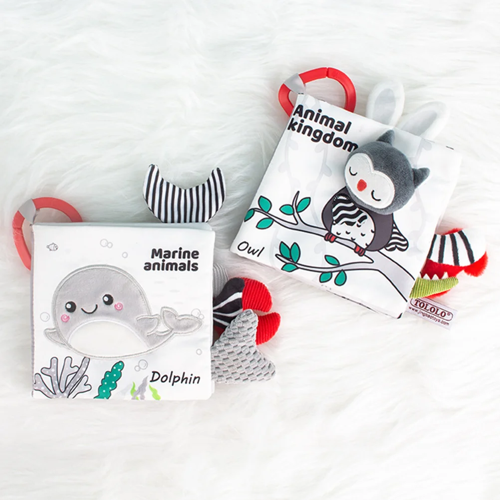 Libro di stoffa resistente allo strappo Apprendimento increspato di animali per l'addestramento cognitivo del bambino Giocattolo educativo lavabile Attività per bambini