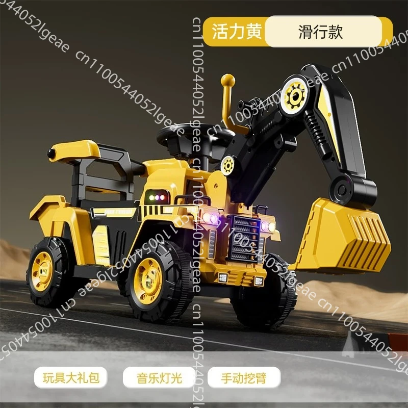excavator toy car can seat boys and girls remote control electric excavator oversized hook machine engineering car