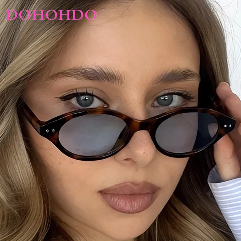 

Fashion Designer Small Oval Frame Rivets Women Sunglasses Luxury Brand Men Sunglass Outdoor Travel Driving Ladies Eyewear UV400