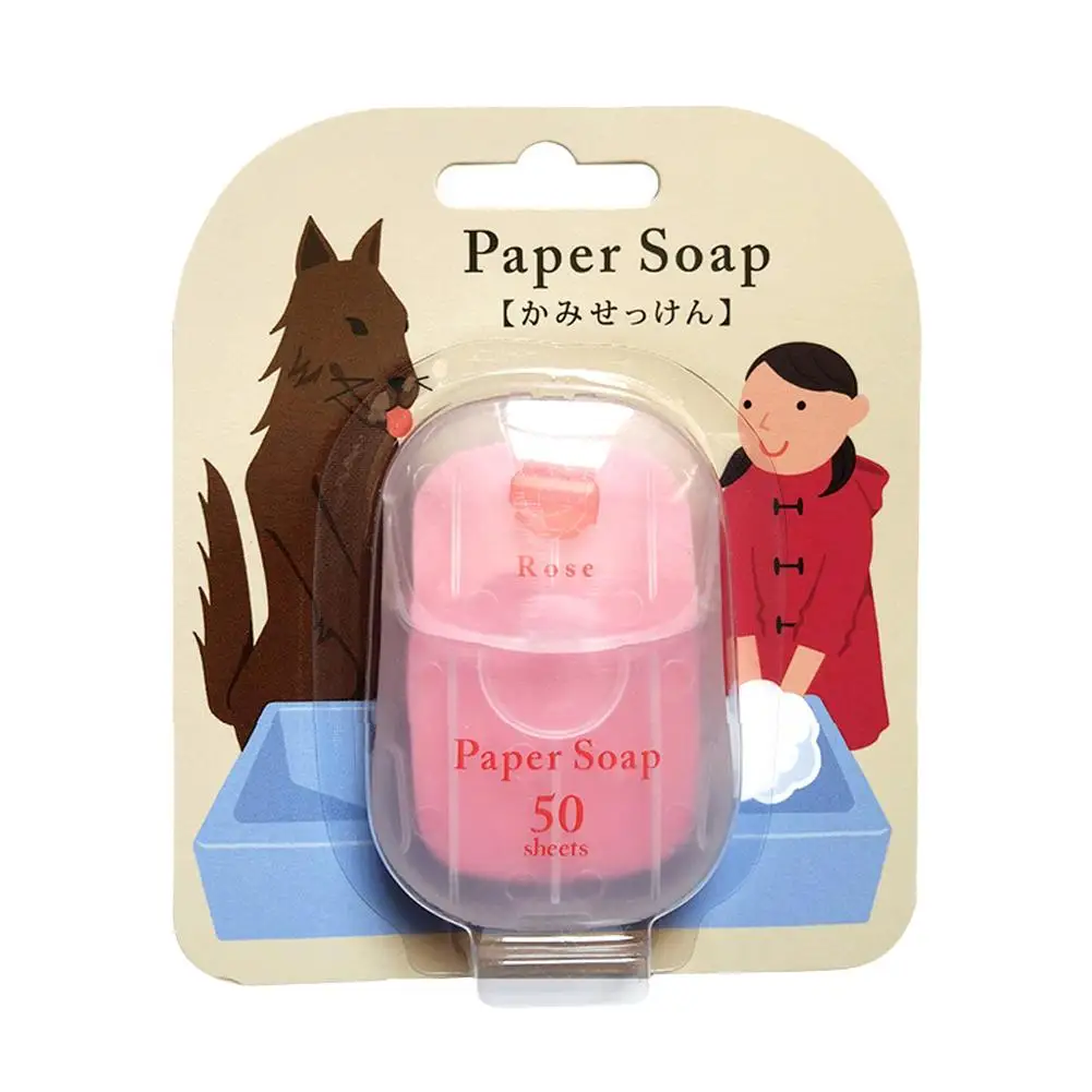 Portable Bathroom Soap Slices Box Hand Washing Clean Soap Tablets Paper Foaming Camping Travel Tablets Soap Outdoor Scented T9S2