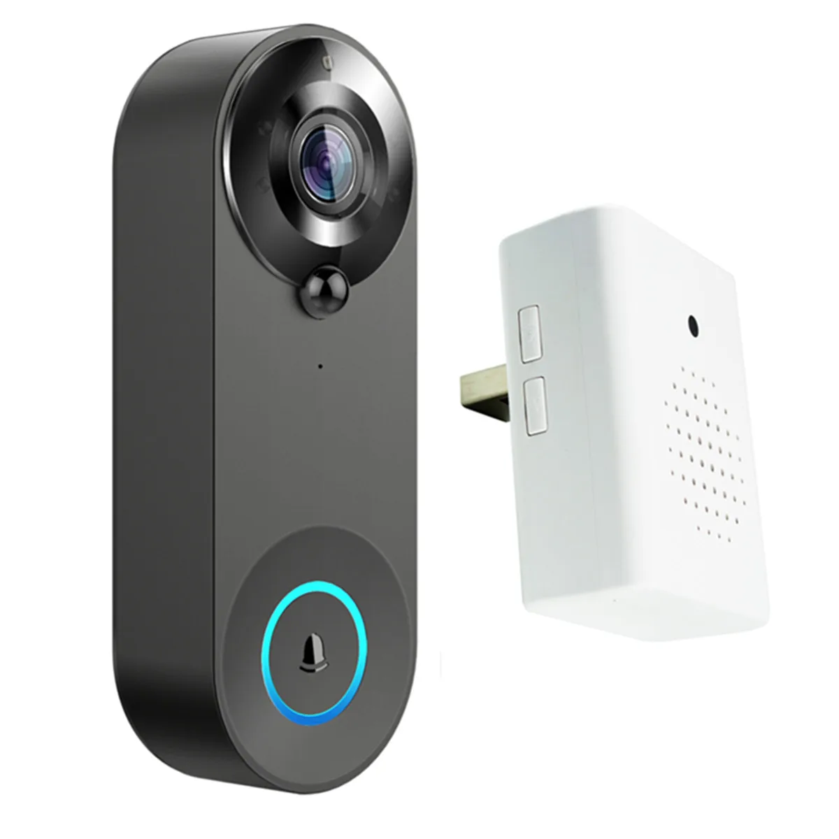 2MP 1080P Tuya APP Wireless WIFI Doorbell ในร่ม USB Chime วิดีโอประตูโทรศัพท์ประตู Viewer