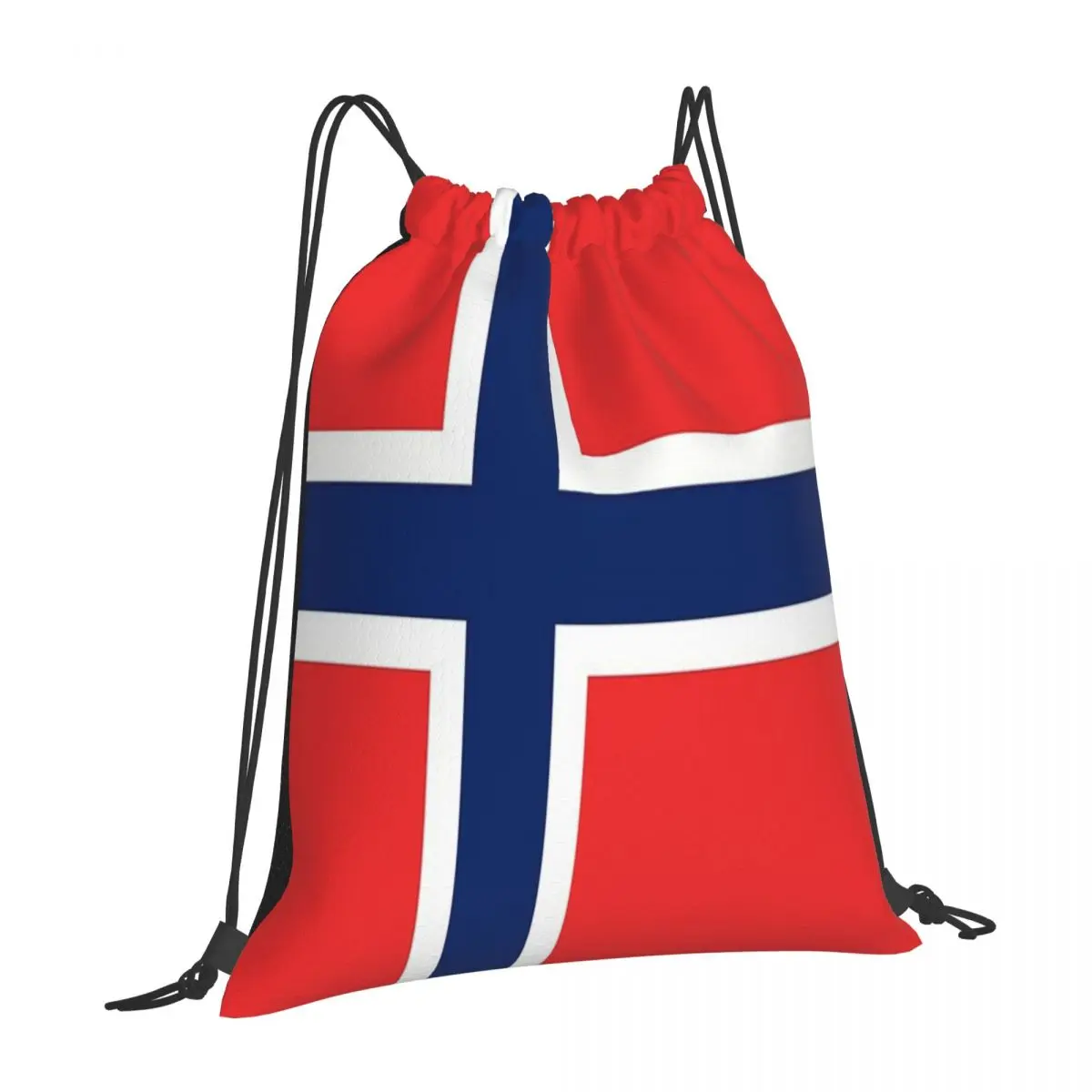 Tas punggung wanita, ransel latihan ransel kain, tas olahraga, tas tali serut bendera Norwegia