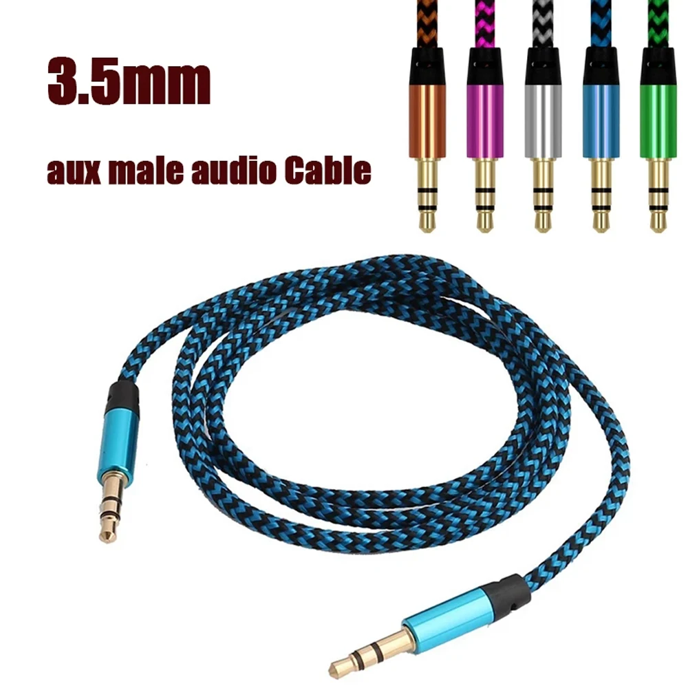 AUX Nylon Adapter 3.5 mm Earphone Stereo Aux Cable Digital Cables Audio Cable Cable Cord Adapter