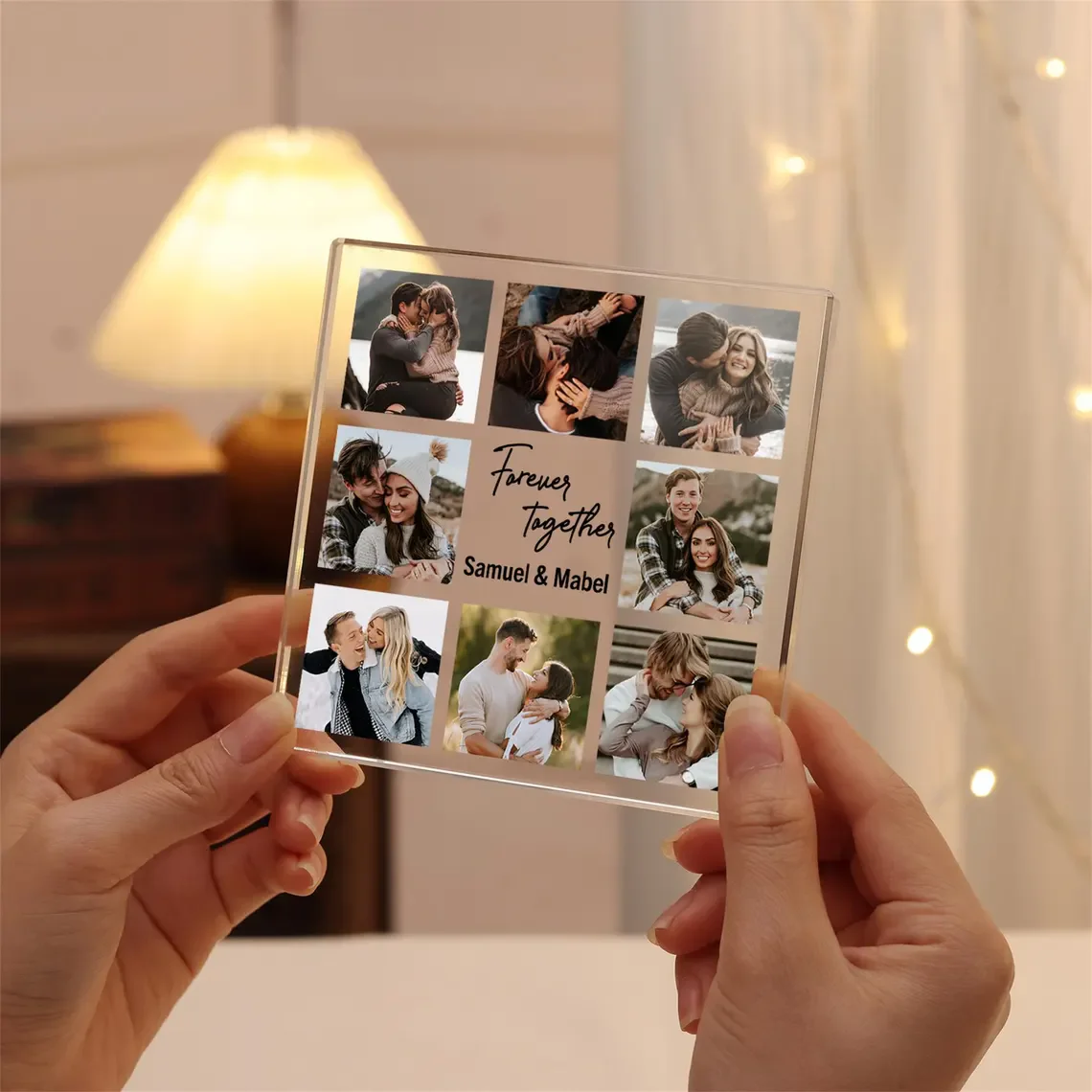 Free Custom Photo Acrylic Block Personalized Gifts for Friends, Parent, Retirement, Graduation, Desktop Ornaments.10x10x0.9cm