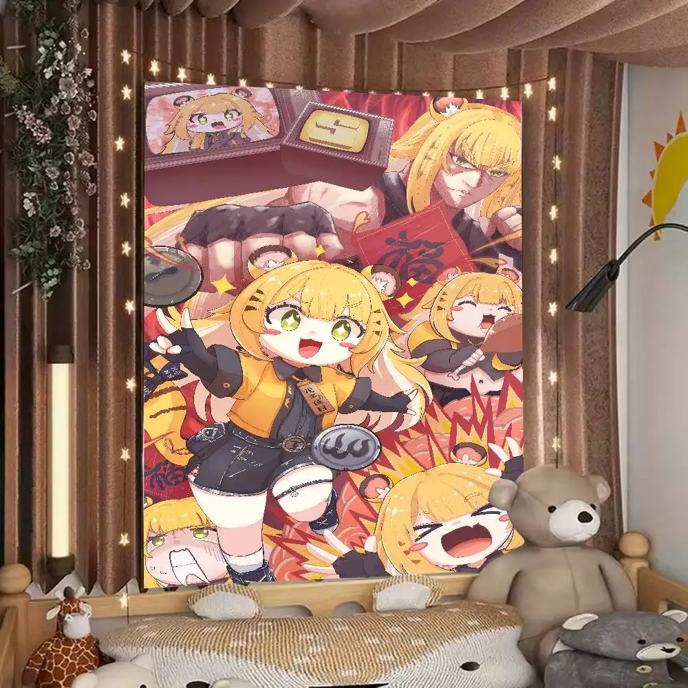 Kawaii لطيف فتاة Jufufu Zenless منطقة صفر ألعاب نسيج الجدار الشنق فن الديكور خلفية جمالية القماش عيد ميلاد Gif